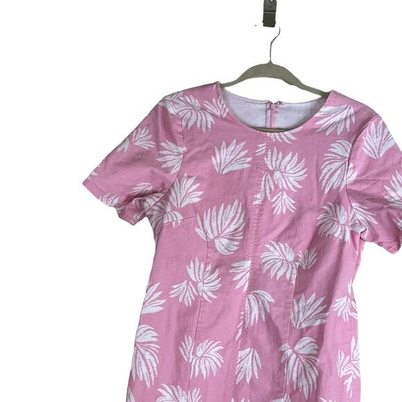 Cinq a Sept Phoenix Madison Floral Leaf Print Mini Dress Pink Size 12 - Picture 4 of 7